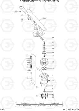 4140 REMOTE CONTROL LEVER(-#0077) R360LC-7A, Hyundai