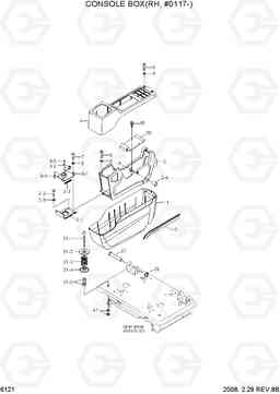 6121 CONSOLE BOX(RH, #0117-) R360LC-7A, Hyundai