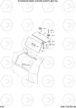 6150 STORAGE BOX COVER ASSY(-#0116) R360LC-7A, Hyundai