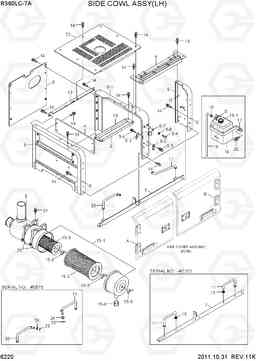 6220 SIDE COWL ASSY(LH) R360LC-7A, Hyundai