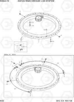 6420 SWING RING GREASE LUB SYSTEM R360LC-7A, Hyundai