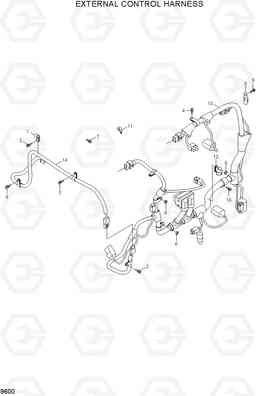 9600 EXTERNAL CONTROL HARNESS R360LC-7A, Hyundai