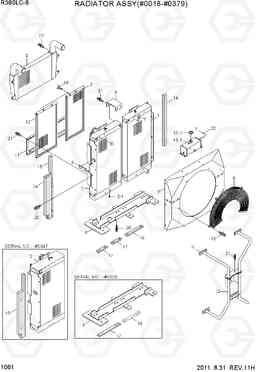 1061 RADIATOR ASSY(#0018-#0379) R380LC-9, Hyundai