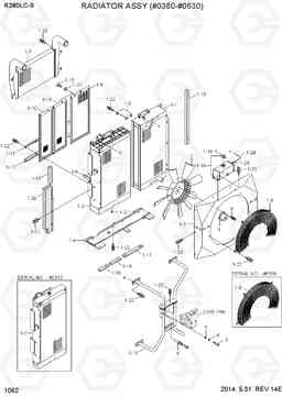 1062 RADIATOR ASSY (#0380-#0630) R380LC-9, Hyundai