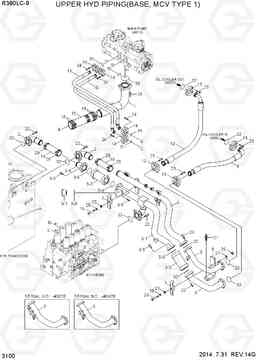 3100 UPPER HYD PIPING(BASE, MCV TYPE 1) R380LC-9, Hyundai