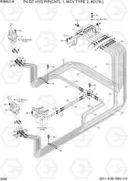 3205 PILOT HYD PIP(CNTL 1,MCV TYPE 2,#0176-) R380LC-9, Hyundai