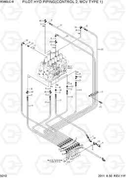 3210 PILOT HYD PIPING(CONTROL 2, MCV TYPE 1) R380LC-9, Hyundai