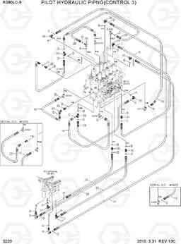 3220 PILOT HYD PIPING(CONTROL 3, MCV TYPE 1) R380LC-9, Hyundai