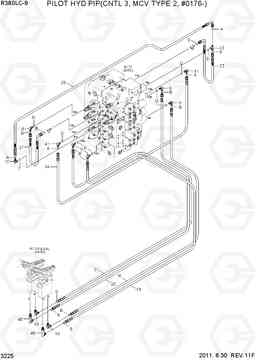 3225 PILOT HYD PIP(CNTL 3,MCV TYPE 2,#0176-) R380LC-9, Hyundai