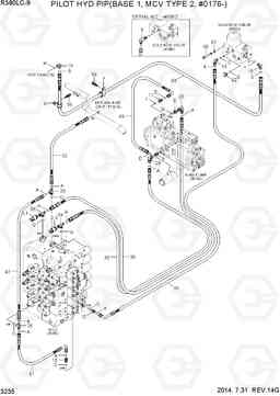 3235 PILOT HYD PIP(BASE 1,MCV TYPE 2,#0176-) R380LC-9, Hyundai