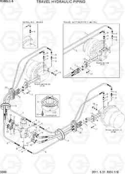 3300 TRAVEL HYDRAULIC PIPING R380LC-9, Hyundai