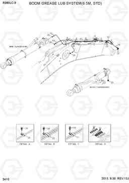 3410 BOOM GREASE LUB SYSTEM(6.5M, STD) R380LC-9, Hyundai