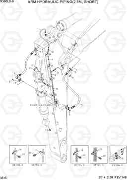 3515 ARM HYD PIPING(2.9M, SHORT) R380LC-9, Hyundai