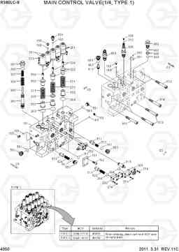 4050 MAIN CONTROL VALVE(1/4, TYPE 1) R380LC-9, Hyundai