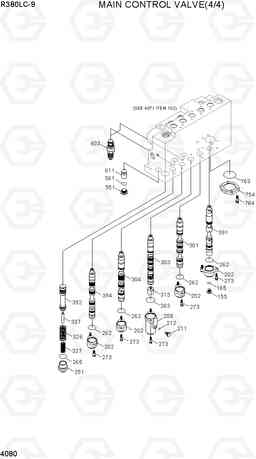 4080 MAIN CONTROL VALVE(4/4, TYPE 1) R380LC-9, Hyundai