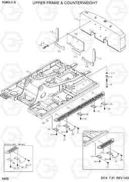 6400 UPPER FRAME & COUNTERWEIGHT R380LC-9, Hyundai