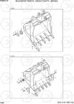 7360 BUCKET(5 TEETH, HEAVY DUTY, -#0562) R380LC-9, Hyundai