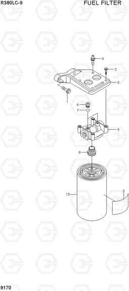 9170 FUEL FILTER R380LC-9, Hyundai