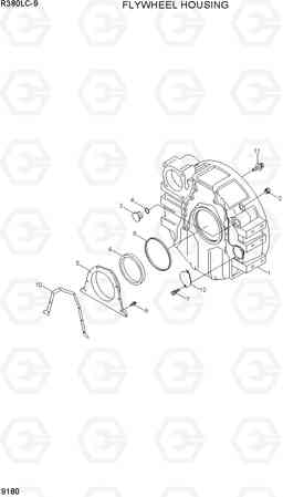 9180 FLYWHEEL HOUSING R380LC-9, Hyundai