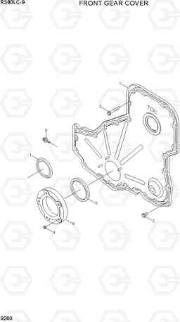 9260 FRONT GEAR COVER R380LC-9, Hyundai