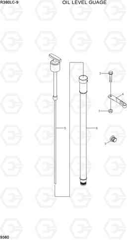 9360 OIL LEVEL GUUGE R380LC-9, Hyundai