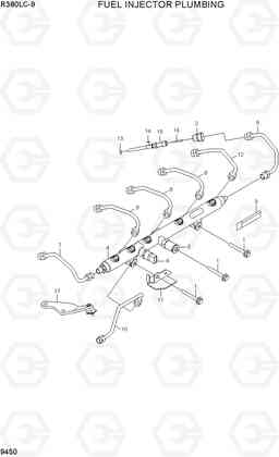 9450 FUEL INJECTOR PLUMBING R380LC-9, Hyundai