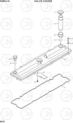 9470 VALVE COVER R380LC-9, Hyundai