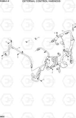 9600 EXTERNAL CONTROL HARNESS R380LC-9, Hyundai