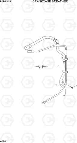 A090 CRANKCASE BREATHER R380LC-9, Hyundai