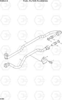 A160 FUEL FILTER PLUMBING R380LC-9, Hyundai