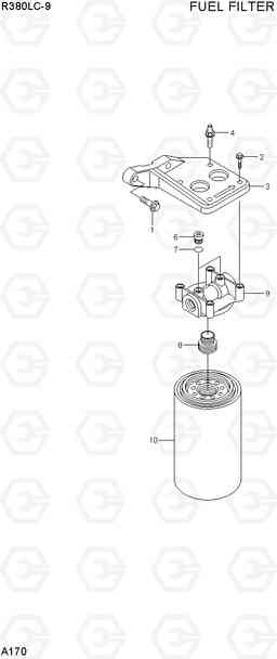 A170 FUEL FILTER R380LC-9, Hyundai