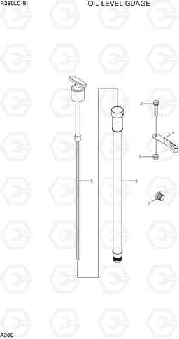 A360 OIL LEVEL GUUGE R380LC-9, Hyundai