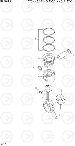 A410 CONNECTING ROD AND PISTON R380LC-9, Hyundai