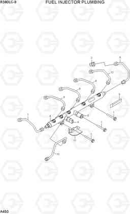A450 FUEL INJECTOR PLUMBING R380LC-9, Hyundai