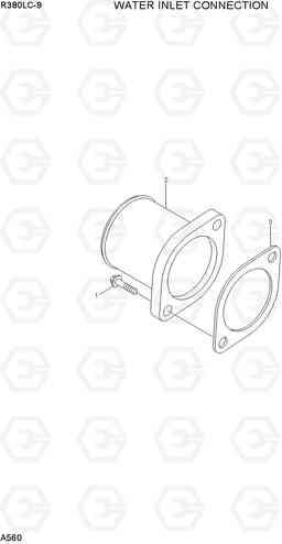 A560 WATER INLET CONNECTION R380LC-9, Hyundai