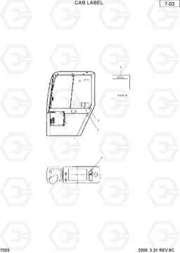 7003 CAB LABEL R36N-7, Hyundai