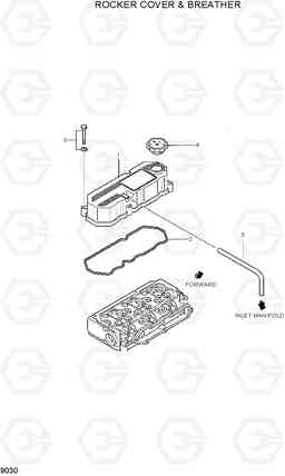 9030 ROCKER COVER & BREATHER R36N-7, Hyundai