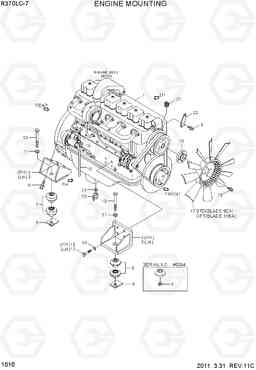 1010 ENGINE MOUNTING R370LC-7, Hyundai