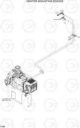 1140 HEATER MOUNTING-ENGINE R370LC-7, Hyundai