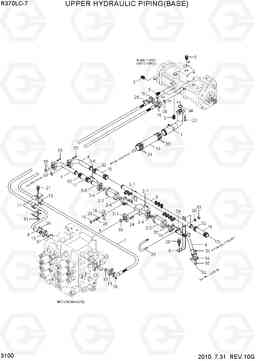 3100 UPPER HYDRAULIC PIPING(BASE) R370LC-7, Hyundai