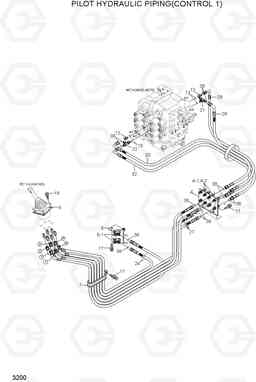 3200 PILOT HYDRAULIC PIPING(CONTROL 1) R370LC-7, Hyundai