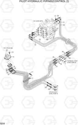 3210 PILOT HYDRAULIC PIPING(CONTROL 2) R370LC-7, Hyundai