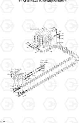 3220 PILOT HYDRAULIC PIPING(CONTROL 3) R370LC-7, Hyundai