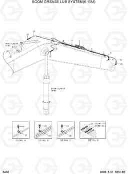 3430 BOOM GREASE LUB SYSTEM(6.15M) R370LC-7, Hyundai