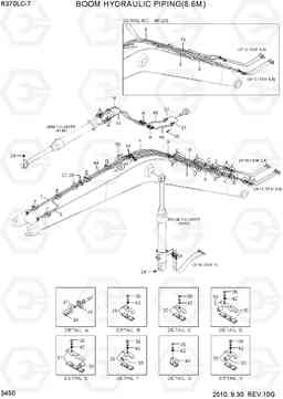 3450 BOOM HYDRAULIC PIPING(8.6M) R370LC-7, Hyundai