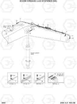 3460 BOOM GREASE LUB SYSTEM(8.6M) R370LC-7, Hyundai