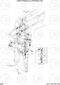 3550 ARM HYDRAULIC PIPING(5.1M) R370LC-7, Hyundai