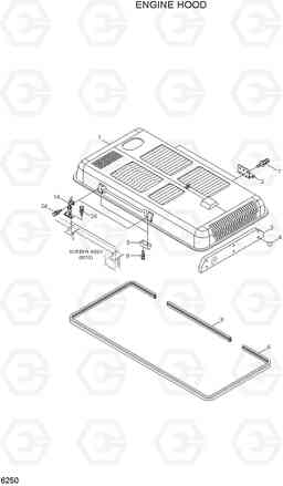 6250 ENGINE HOOD R370LC-7, Hyundai