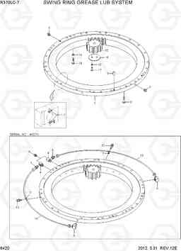 6420 SWING RING GREASE LUB SYSTEM R370LC-7, Hyundai