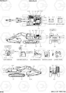 8100 DECALS R370LC-7, Hyundai